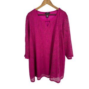 Any Wear by Catherines 3/4 Sleeve Lace Overlay Tunic Size 3X